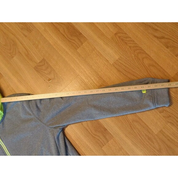 Layer 8 Sweatshirt Hoodie Mens Medium Gray Yellow Full Zip Active Long Sleeve - Picture 9 of 10